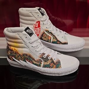 Vans Sk8-Hi Bolt (Big Reveal) True White Paisley Sunset Men's 9.5 Women's 11